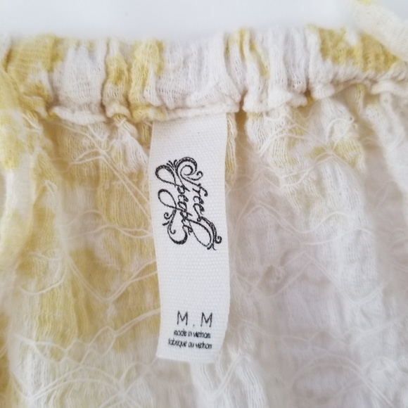 Free People Crinkle Cold Shoulder Blouse M - Picture 4 of 5